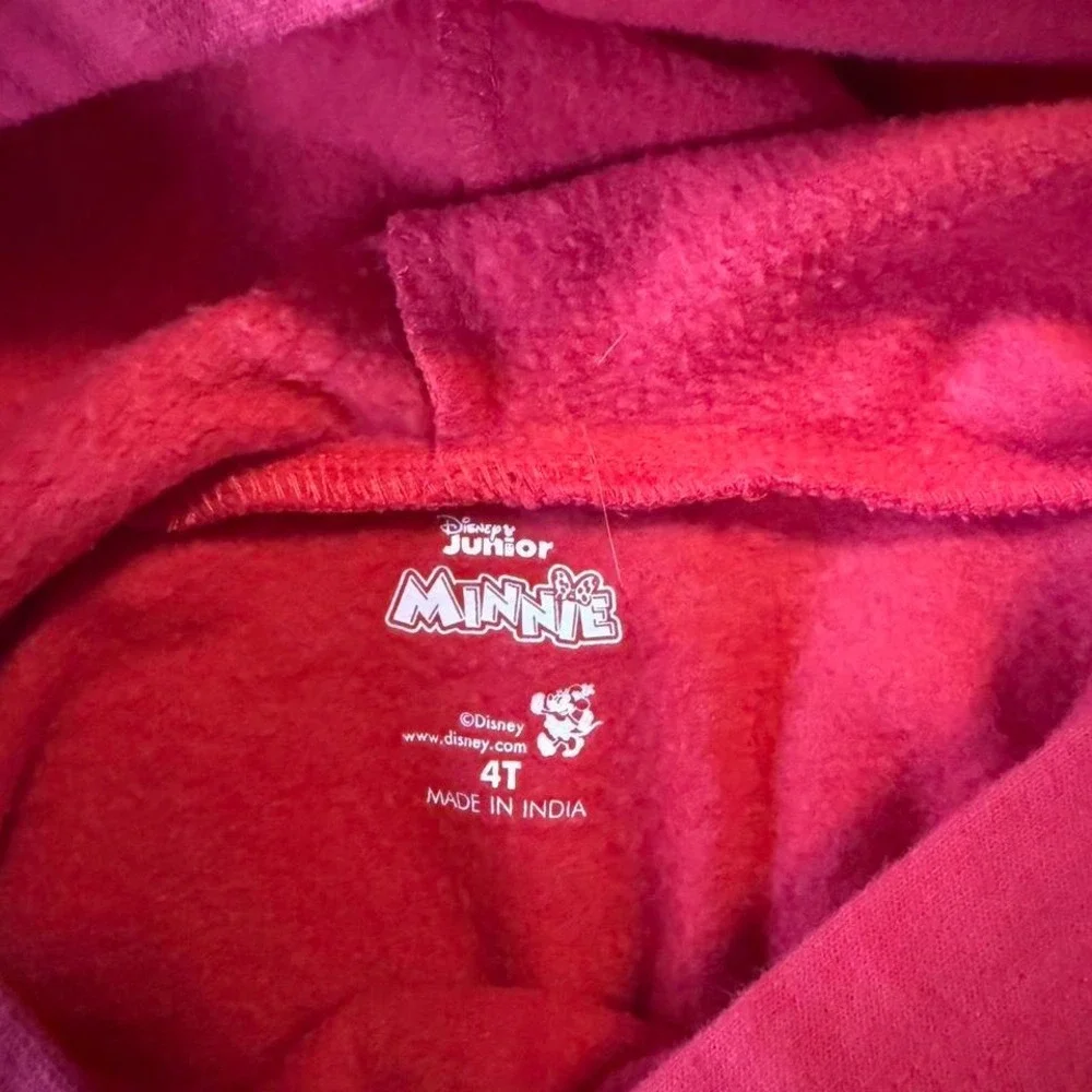 Disney Junior Minnie‎ Mouse Red Hoodie Girls 4T Graphic Sweatshirt 70P1442MI